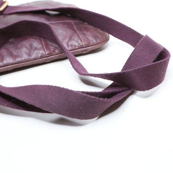Vintage Y2K Juicy Couture Plum Purple Leather Crossbody Bag Gold Tassel - Picture 12 of 16